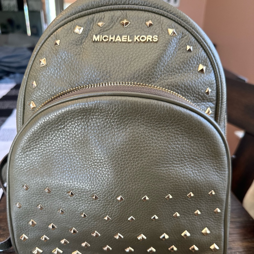 Michael Kors backpack purse, green excellent condition